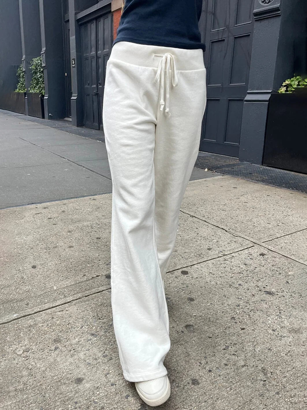 High Waist Raw Hem Trousers